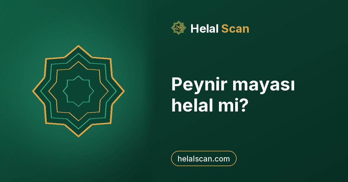 Peynir mayası helal mi?